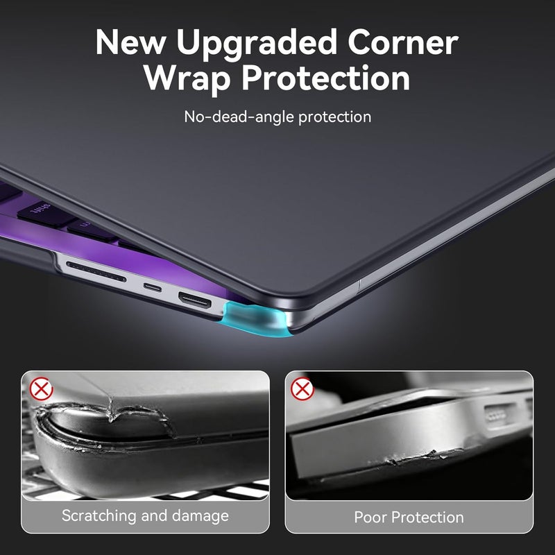 Eoocoo Case Compatible with MacBook Pro 14 inch 2026-2021 M5-M1 Pro/Max Chip, Matte Grip, Bump-Resistant, Hard Shell Cases with Keyboard Cover, Screen Protector - Space Black - Image 3